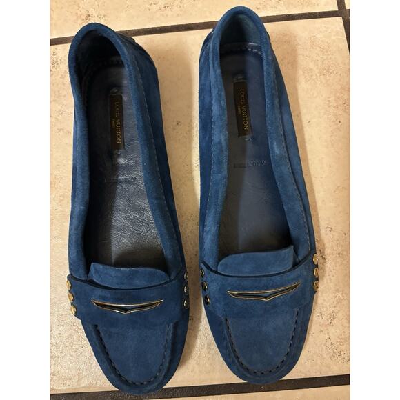 Louis Vuitton Blue Suede Women’s Loafers Size 36.5 (6.5) - Picture 2 of 11